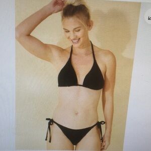 SHADE & SHORE/BLACk TRIANGLE SIDE TIE BIKINI SET/ NEW